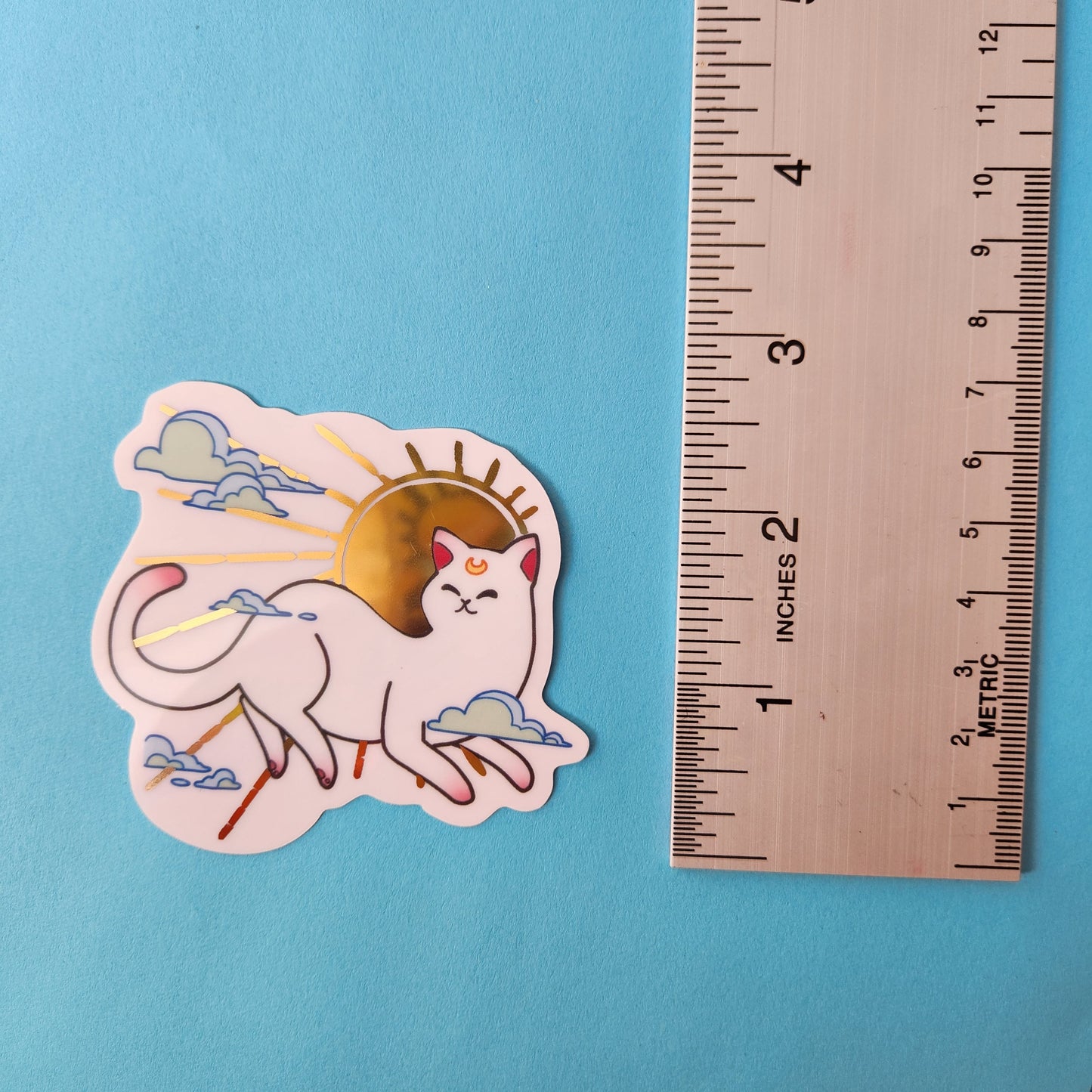 Gold Foil Sticker | Sun Cat