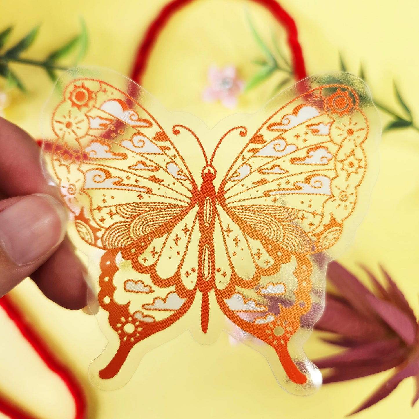 Clear Sticker | Moth and Butterfly