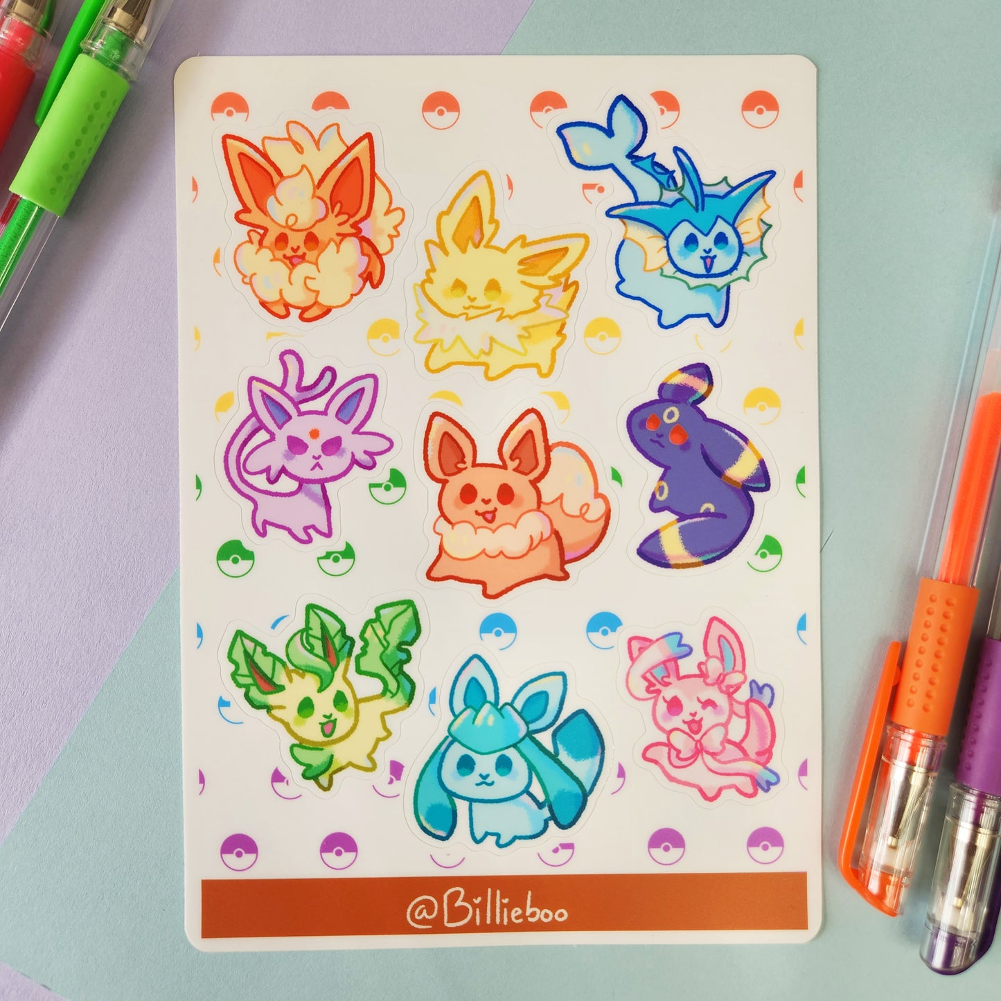 Sticker Sheet |  Eeveelutions