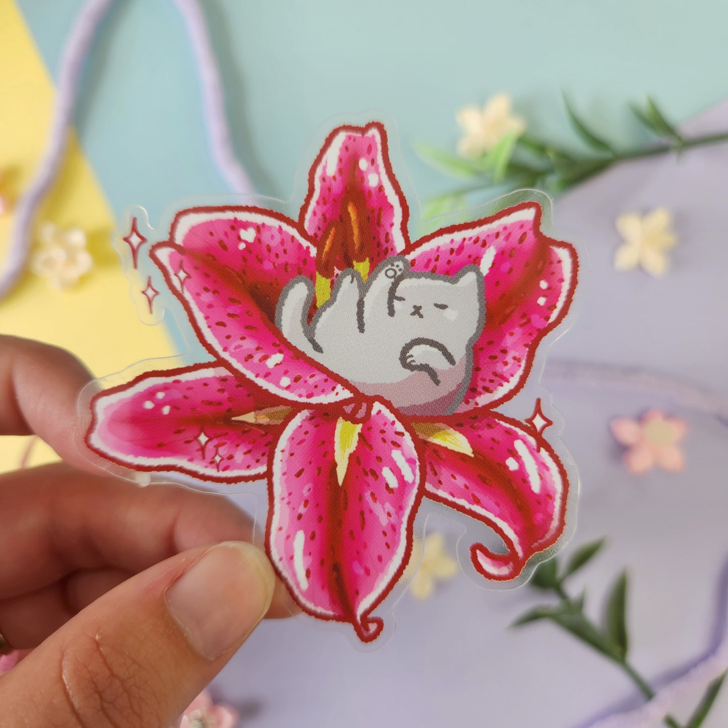 Clear Sticker | Flower Cats