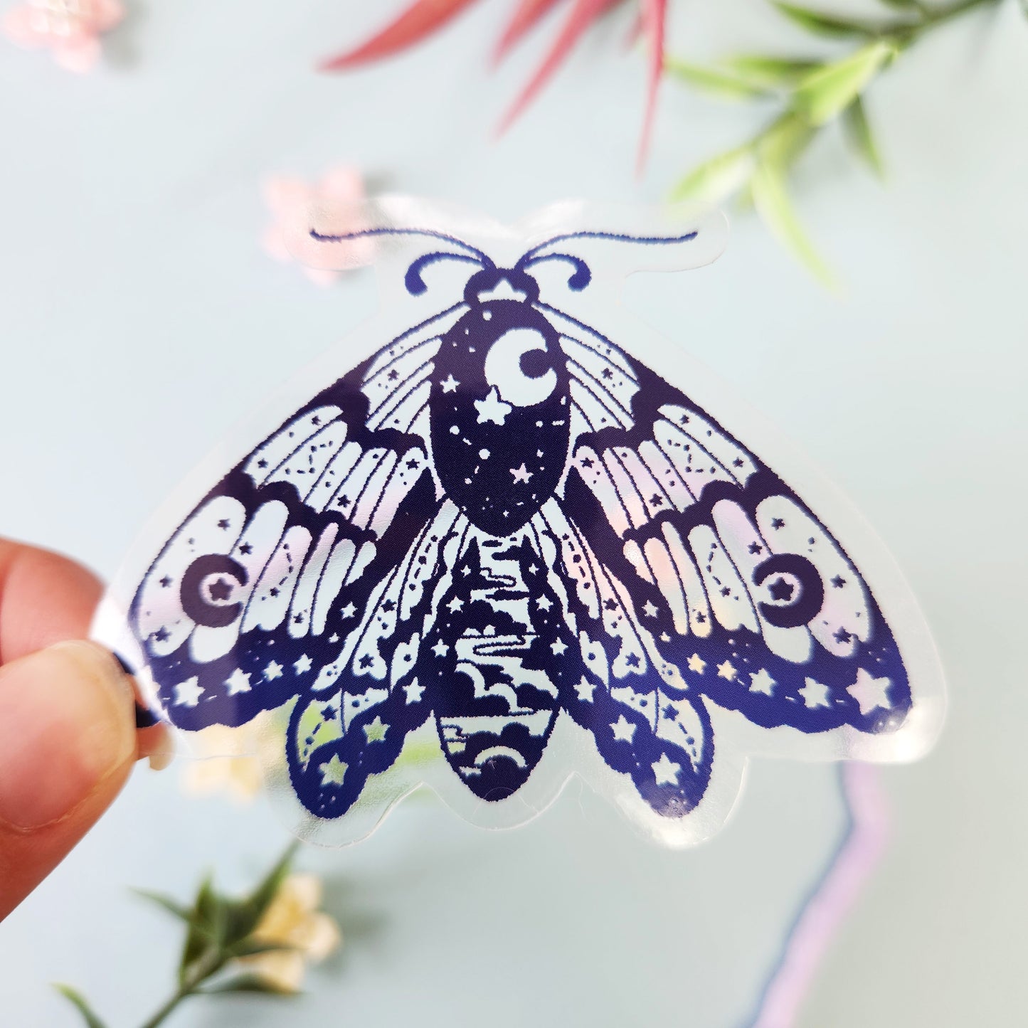 Clear Sticker | Moth and Butterfly