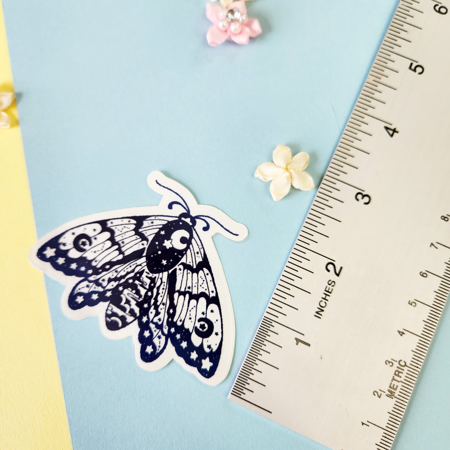 Clear Sticker | Moth and Butterfly