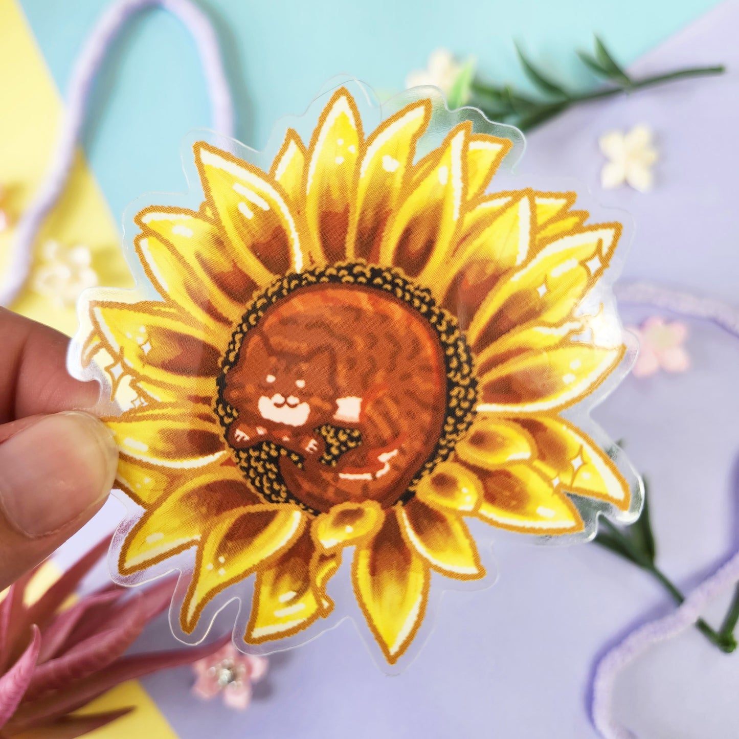 Clear Sticker | Flower Cats