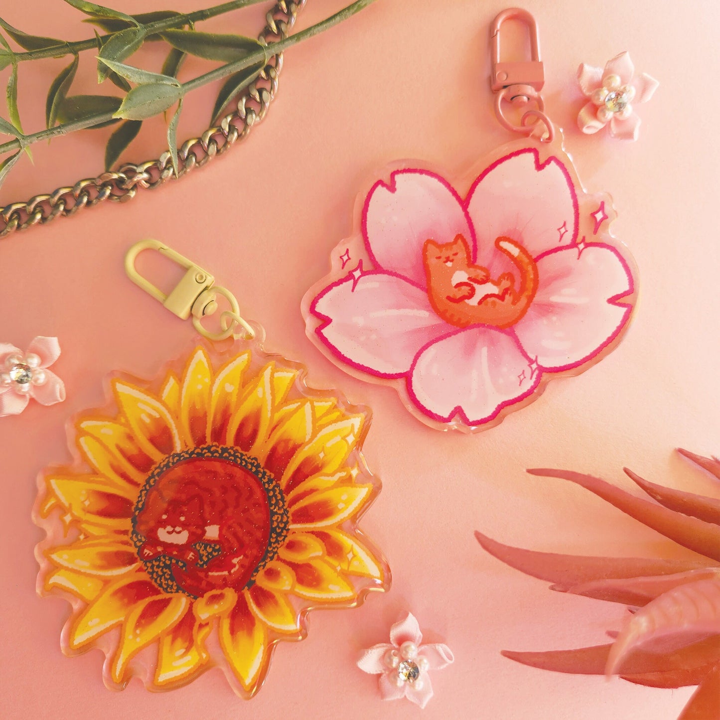 Keychain | Flower Cats