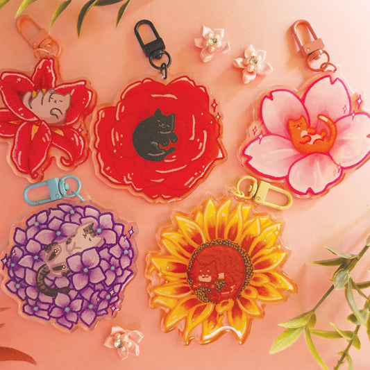 Keychain | Flower Cats