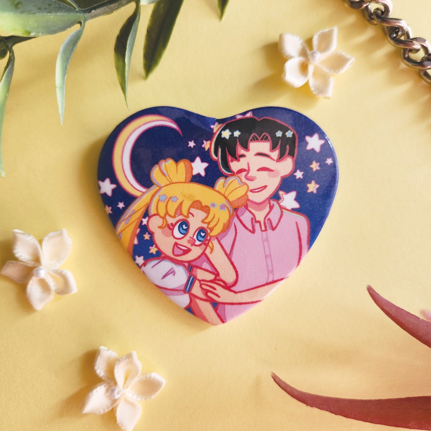 Heart Button | Usagi and Mamoru